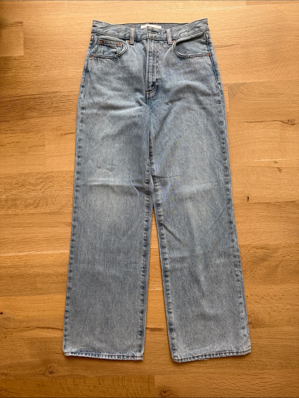 Denim Forum Light Blue Straight Leg Jeans